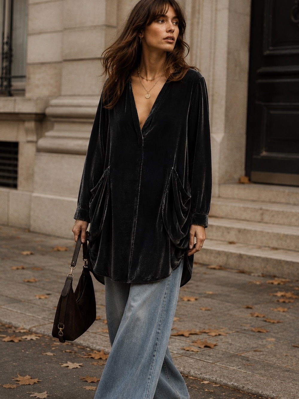 Free People worn once velvet top / dress